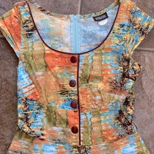 Modcloth Retrolicious Apple Orchard Dress S